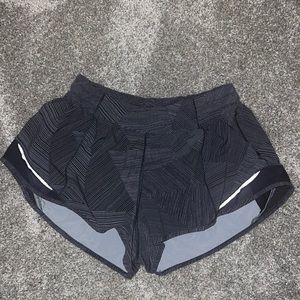 Navy and White Lululemon running shorts size 4. No tags